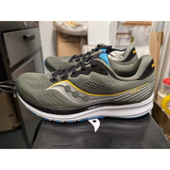 Saucony Men's Ride 14 Running Shoes, Rockface/Topaz, size 9 - Picture 4 of 6